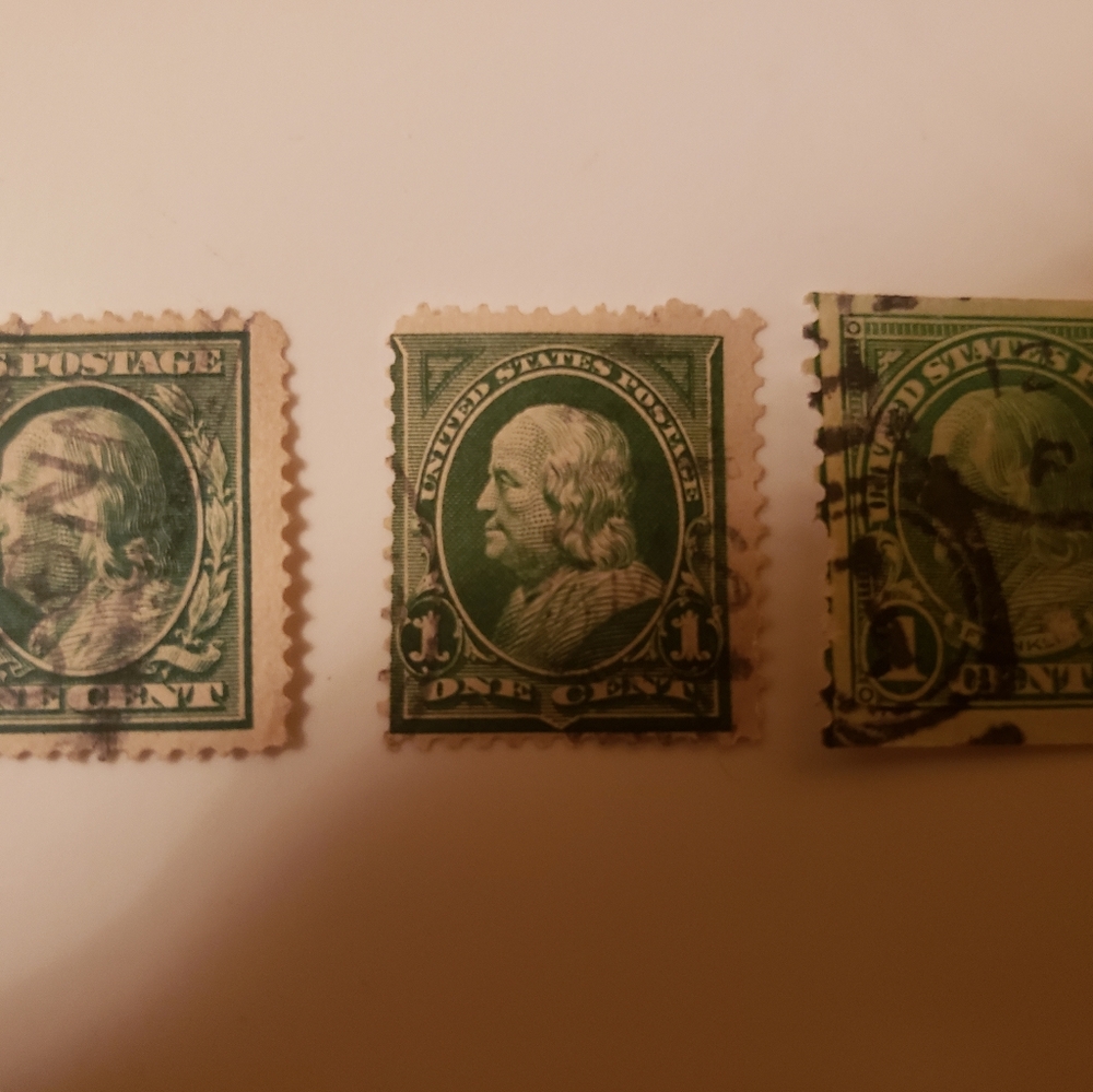 Benjamin franklin 1 cent used stamps